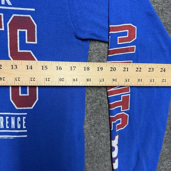 New York Giants Long Sleeve Shirt Mens Small Blue NFL Team Football Crew Neck - Picture 4 of 5